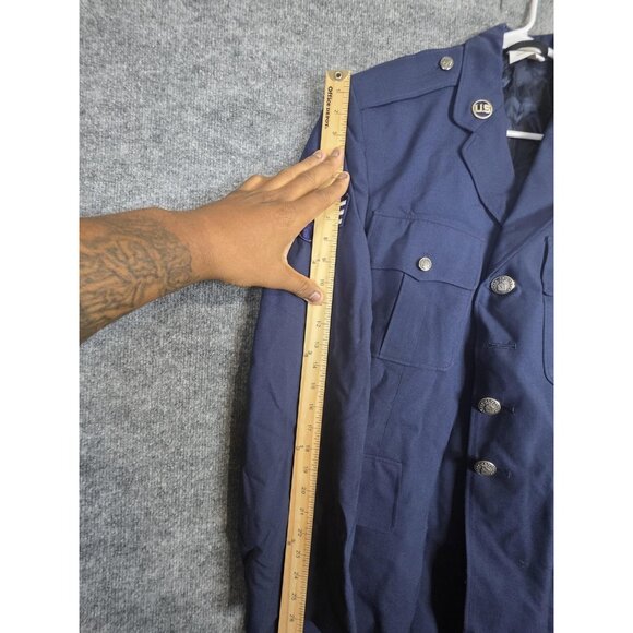 Vintage US Air Force USAF Service Dress Coat Mens 44L Blue Wool Uniform 90s - Picture 13 of 16